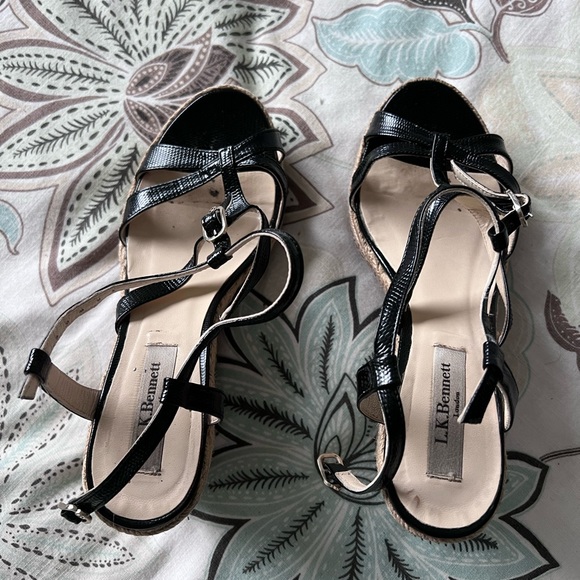 L.K. Bennett platform espadrilles in black size 37 - Picture 3 of 7